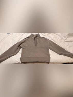 Women’s Zip-Neck Pullover Sweater - Taupe